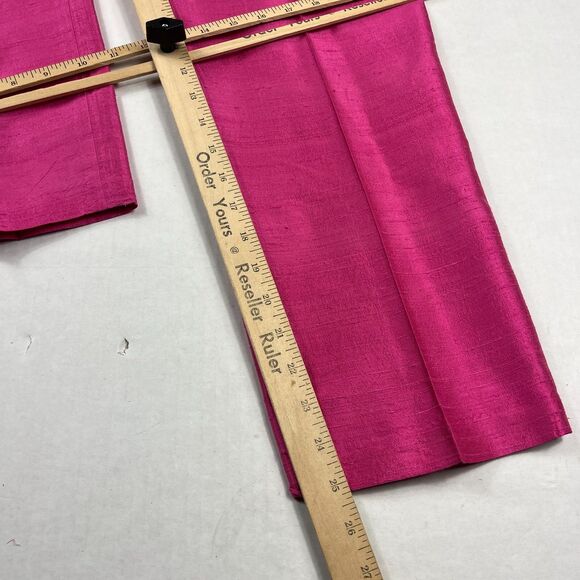 Lauren Ralph Lauren Silk Pants Fuschia Pink Side Zip Trousers 12P PETITE FLAW - Picture 7 of 14